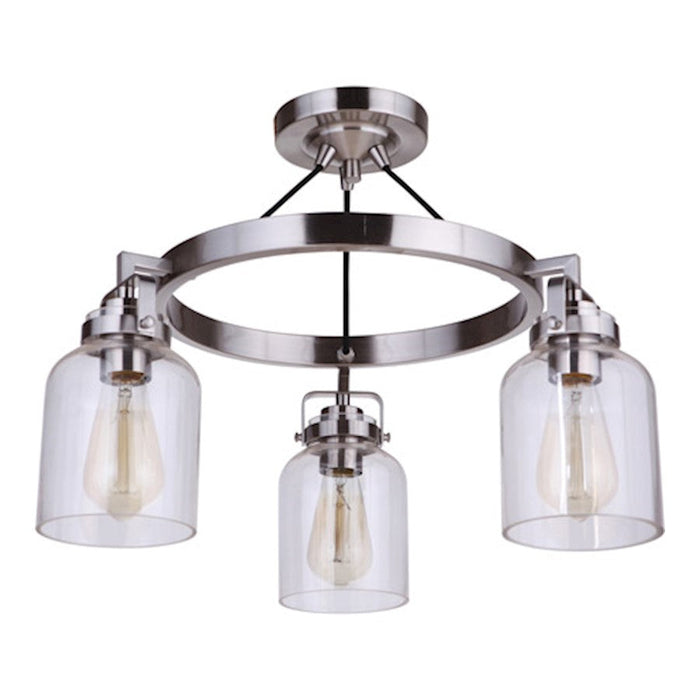 Craftmade Foxwood 3 Light Semi Flushmount, Brushed Polished Nickel - 53653-BNK