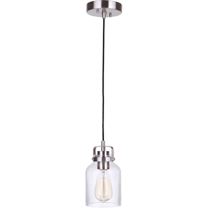 Craftmade Foxwood 1 Light Mini Pendant, Brushed Polished Nickel - 53691-BNK