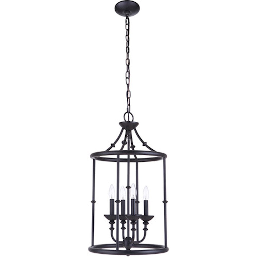 Craftmade Marlowe 4 Light Foyer Pendant, Flat Black - 53734-FB