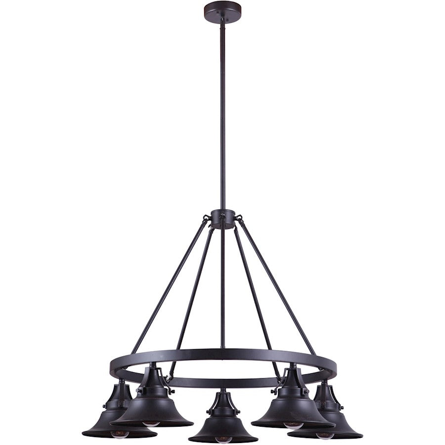 Craftmade Union 5 Light Outdoor Chandelier, Oiled Bronze Gilded - 54025-OBG