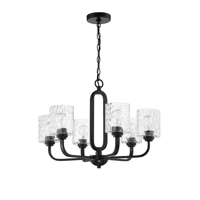 Craftmade Collins 6 Light Chandelier, Flat Black - 54226-FB