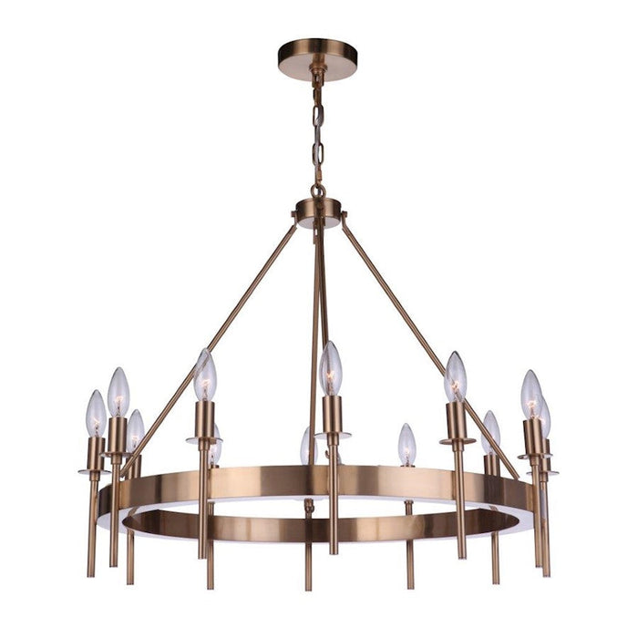 Craftmade Larrson 12 Light Chandelier, Satin Brass - 54312-SB