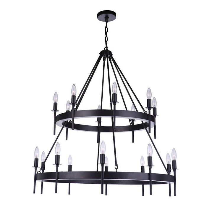 Craftmade Larrson 18 Light Chandelier, Flat Black - 54318-FB