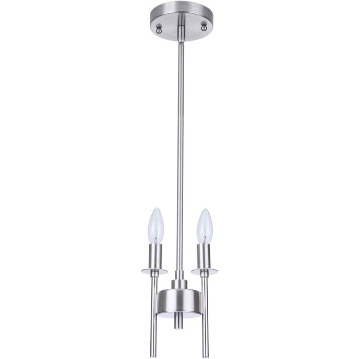 Craftmade Larrson 2 Light Mini Pendant, Brushed Polished Nickel - 54392-BNK