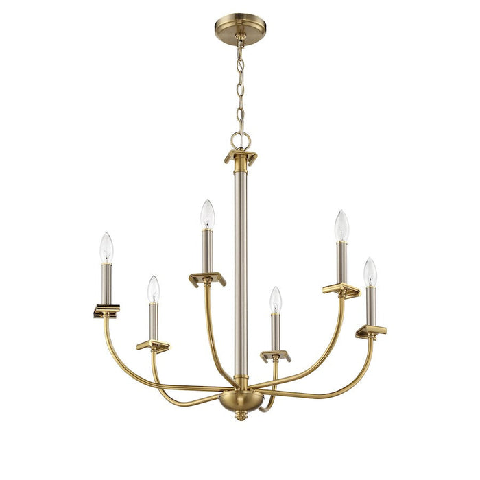 Craftmade Stanza Chandelier, Polished Nickel/Brass