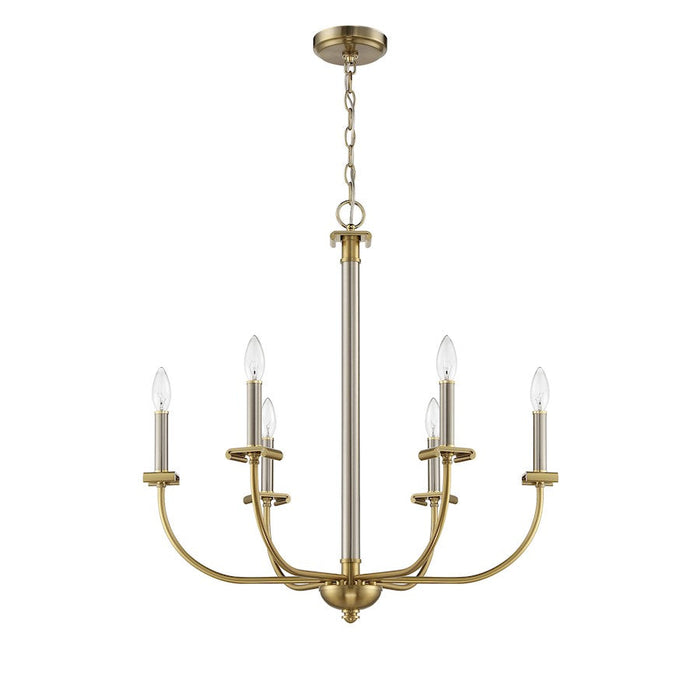 Craftmade Stanza Chandelier, Polished Nickel/Brass