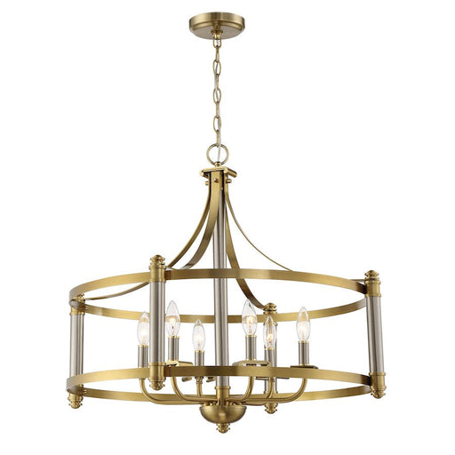 Craftmade Stanza 6 Light Pendant, Polished Nickel/Brass