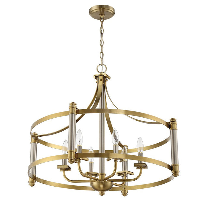 Craftmade Stanza 6 Light Pendant, Polished Nickel/Brass