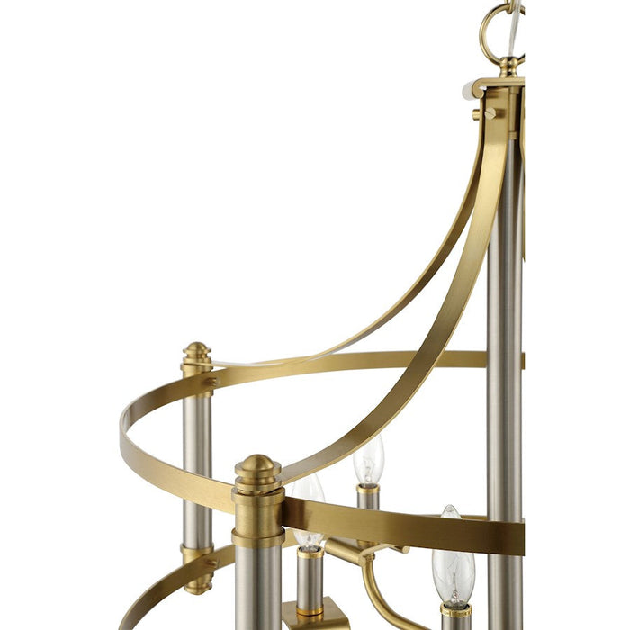 Craftmade Stanza 6 Light Pendant, Polished Nickel/Brass