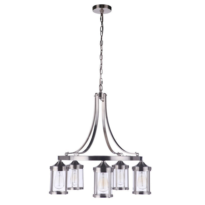 Craftmade Elliot 5 Light Chandelier, Polished Nickel - 55325-BNK