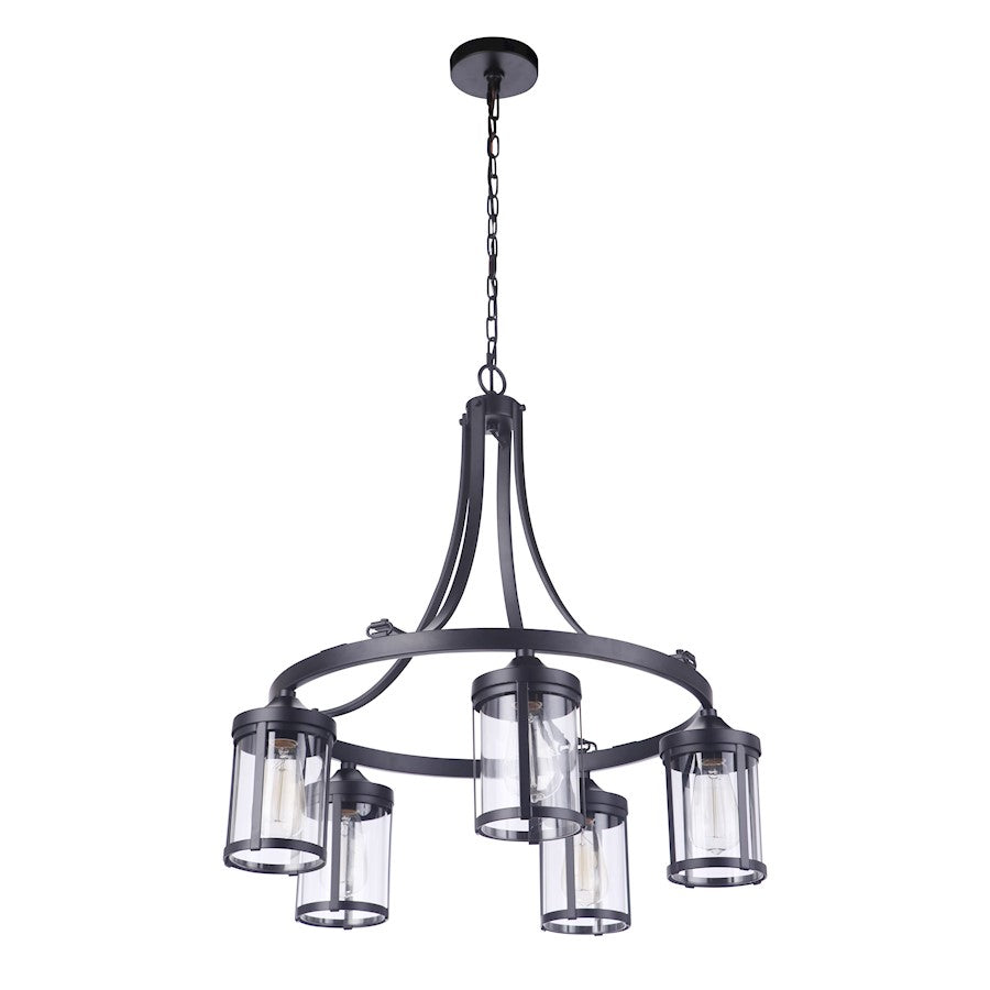 Craftmade Elliot 5 Light Chandelier, Flat Black - 55325-FB