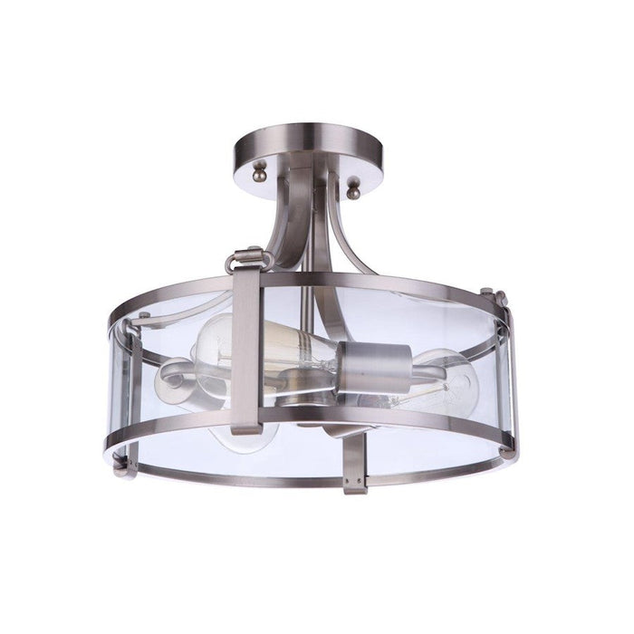 Craftmade Elliot 3 Light Semi Flush Mount, Polished Nickel - 55353-BNK