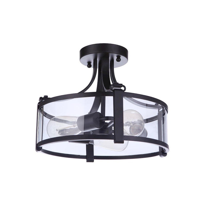 Craftmade Elliot 3 Light Semi Flush Mount, Flat Black - 55353-FB