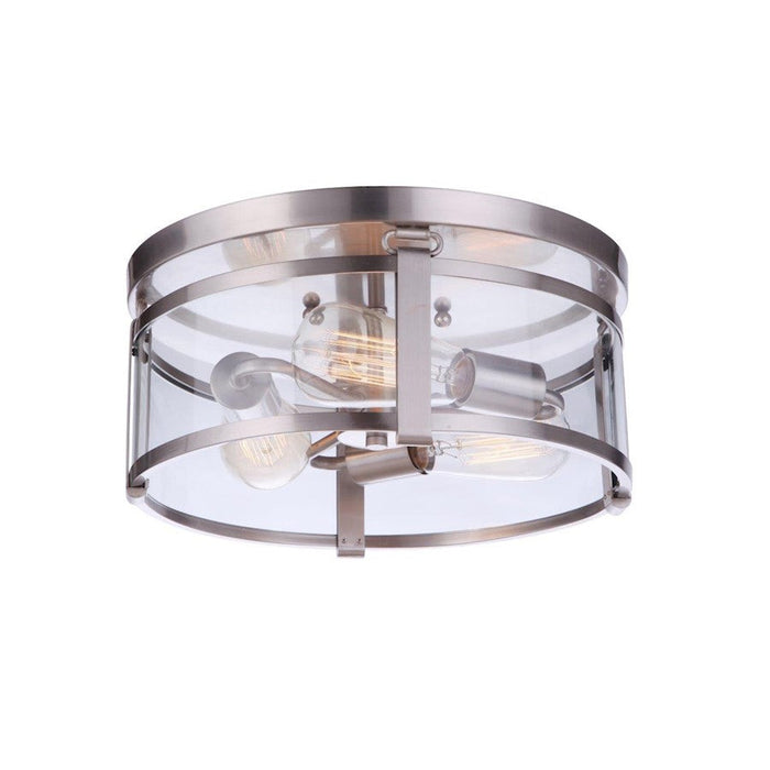 Craftmade Elliot 3 Light Flush Mount, Nickel - 55383-BNK