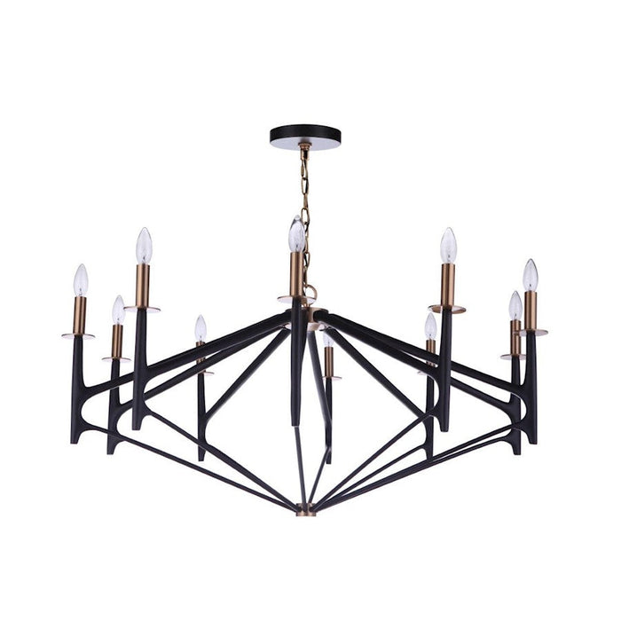 Craftmade Reserve 10 Light Chandelier, Black/Brass/Nickel - 55510-FBSB