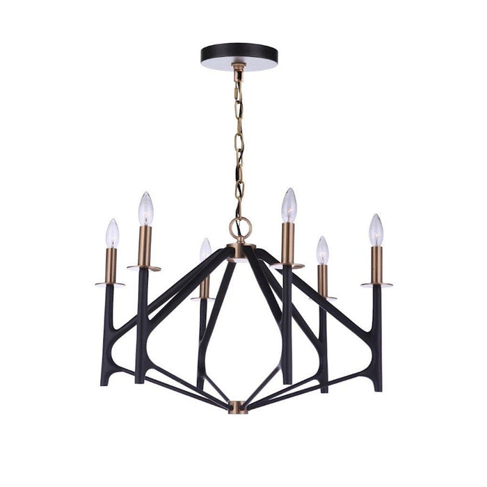 Craftmade Reserve 6 Light Chandelier, Black/Brass/Nickel - 55526-FBSB