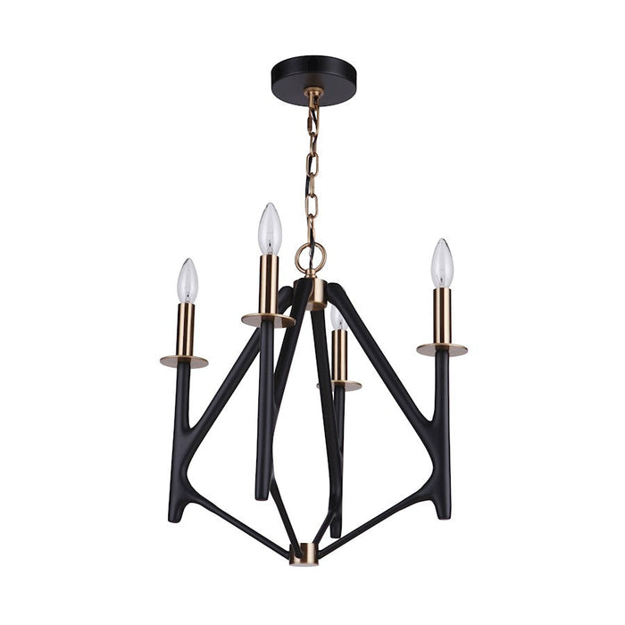 Craftmade Reserve 4 Light Chandelier, Black/Brass/Nickel - 55534-FBSB