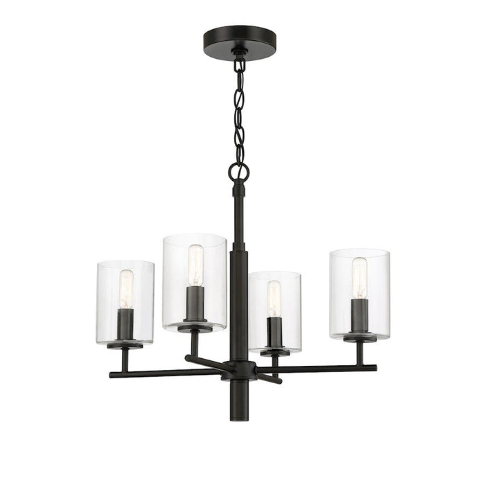 Craftmade Hailie 4 Light Chandelier, Flat Black - 55624-FB