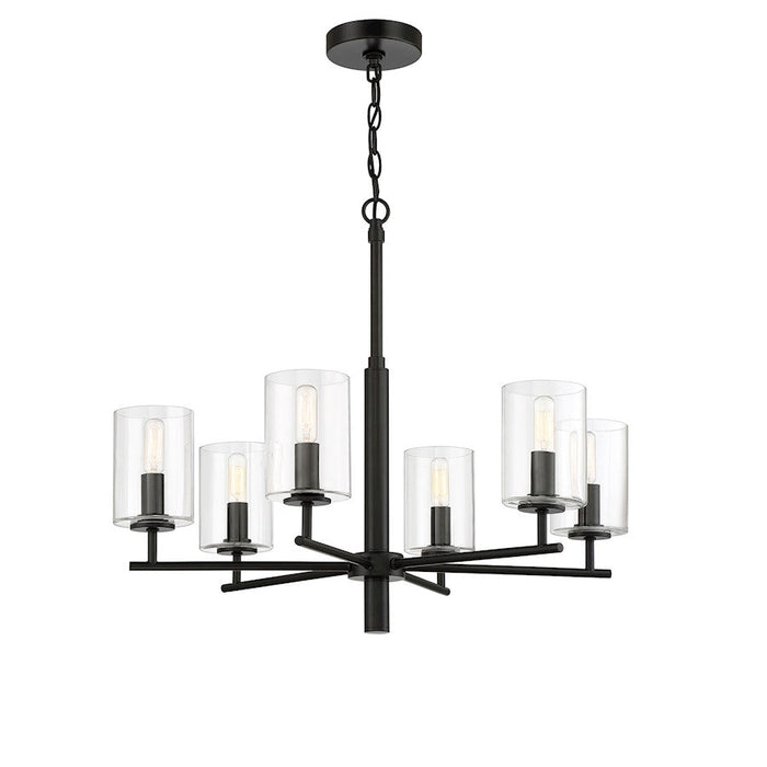 Craftmade Hailie 6 Light Chandelier, Flat Black - 55626-FB