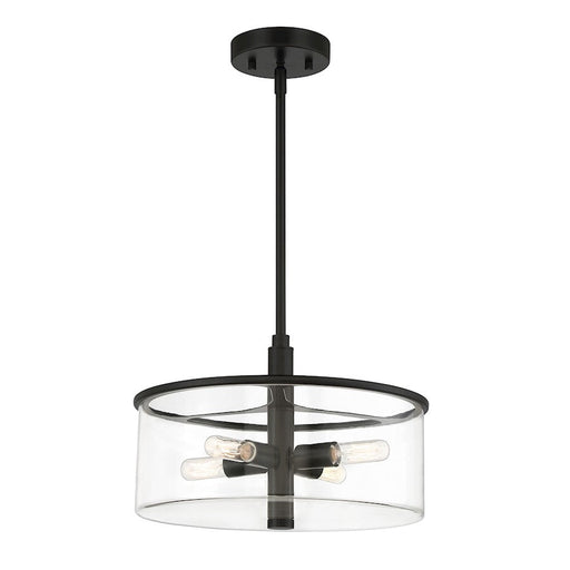 Craftmade Hailie 4 Light Pendant, Flat Black - 55694-FB