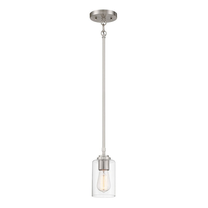 Craftmade Stowe 1 Light Mini Pendant, Nickel - 56091-BNK