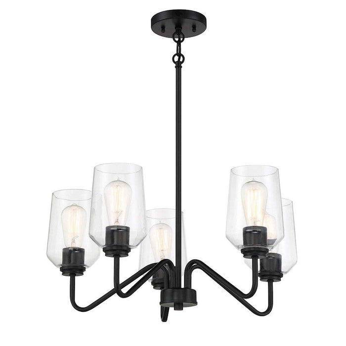 Craftmade Shayna 5 Light Chandelier, Flat Black - 56125-FB