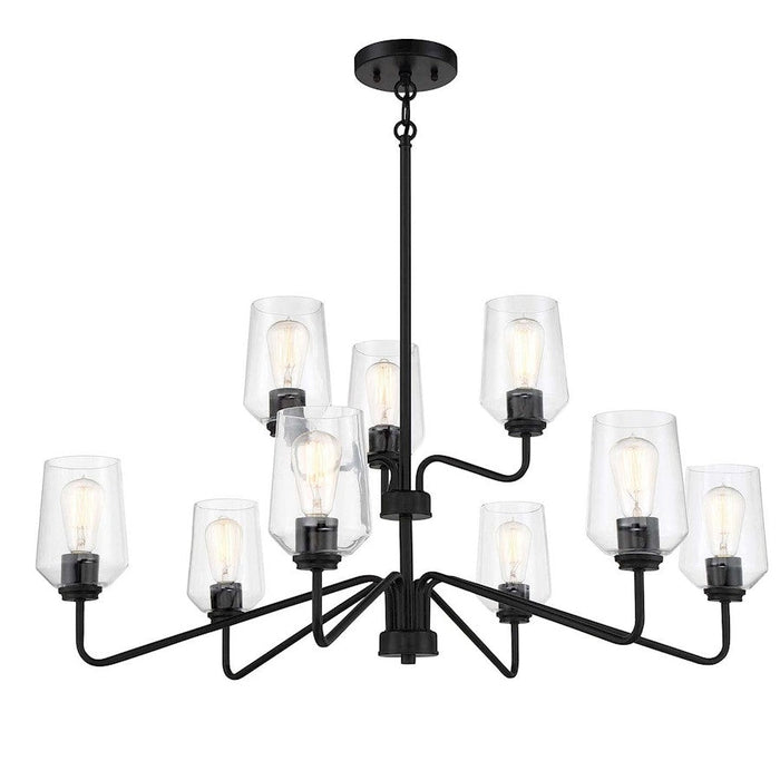 Craftmade Shayna 9 Light Chandelier, Flat Black - 56129-FB