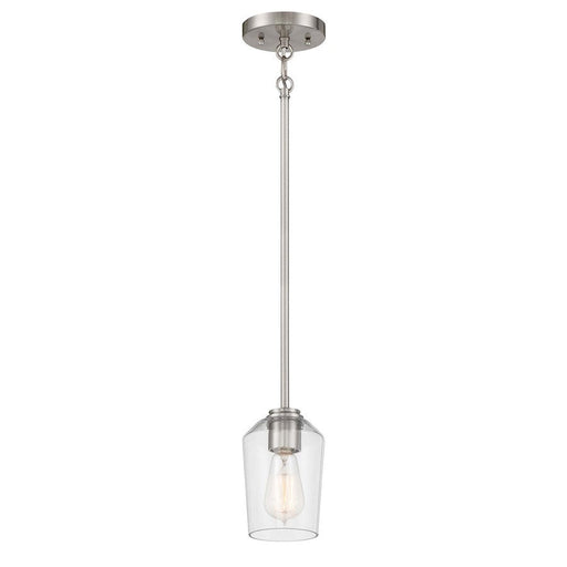 Craftmade Shayna 1 Light Mini Pendant, Nickel - 56191-BNK