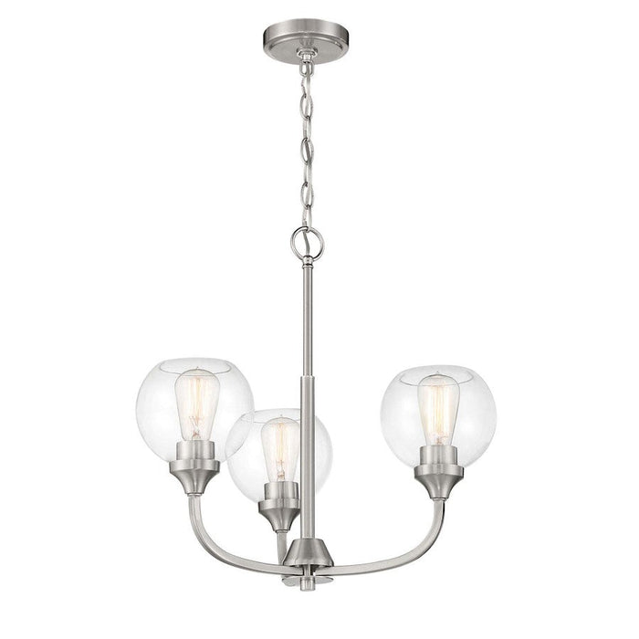 Craftmade Glenda 3 Light Chandelier, Polished Nickel - 56223-BNK