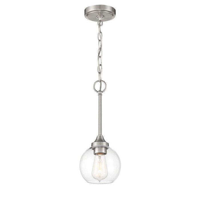 Craftmade Glenda 1 Light Mini Pendant, Nickel - 56291-BNK