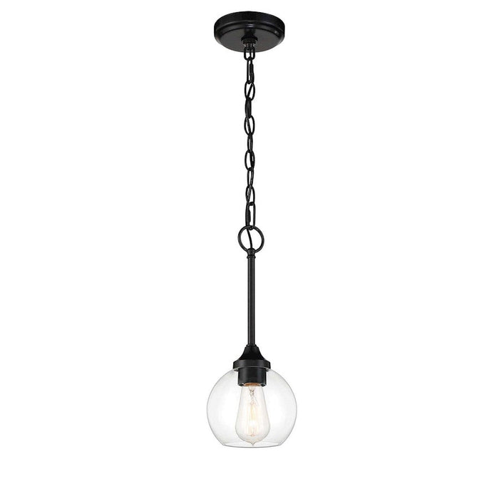 Craftmade Glenda 1 Light Mini Pendant, Flat Black - 56291-FB