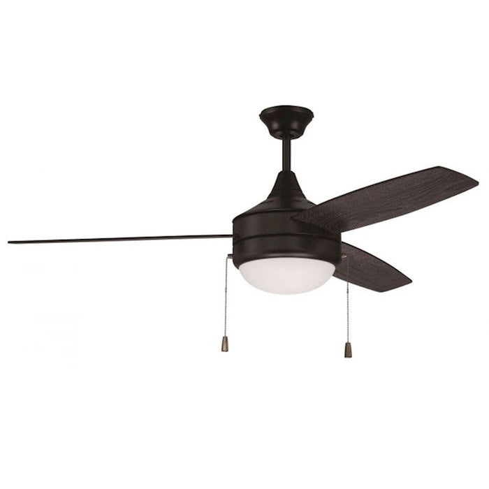 Craftmade Phaze 52" 3 Blade Ceiling Fan with Light Kit, Flat Black - EPHA52FB3