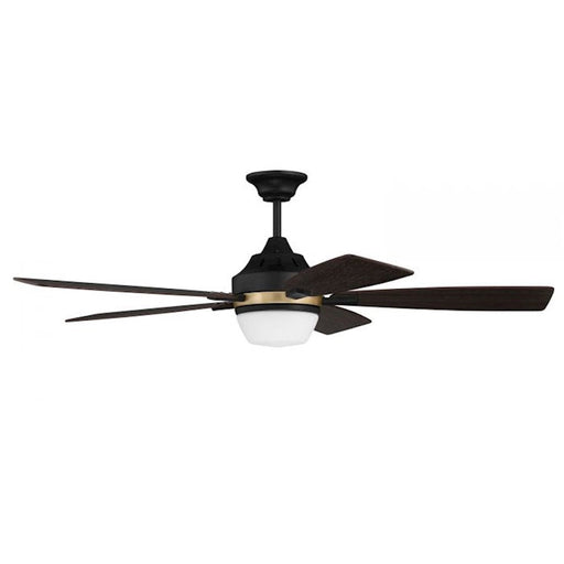 Craftmade Fresco 52" Ceiling Fan, Flat Black/Satin Brass - FRS52FBSB5