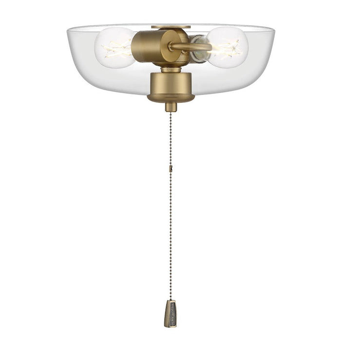 Craftmade Universal 2 Light Clear Bowl Fan Light Kit, Satin Brass - LK2902-SB