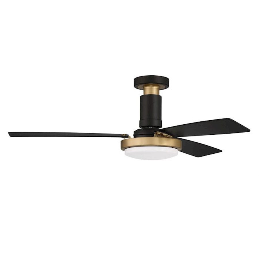 Craftmade Manning 52" Ceiling Fan, Flat Black/Satin Brass - MNG52FBSB3