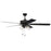 Craftmade Outdoor Super Pro 60" Ceiling Fan, Black/4 Light Kit/Clear - OS104FB5