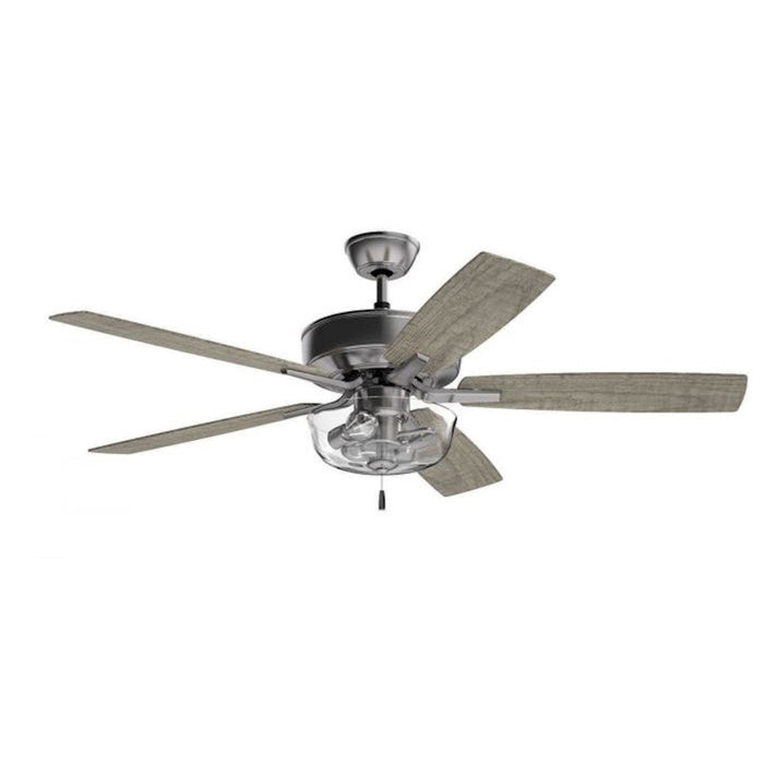 Craftmade Pro Plus 52" Fan w/Blades, Clear Bowl Light, NKL - P101BNK5-52DWGWN