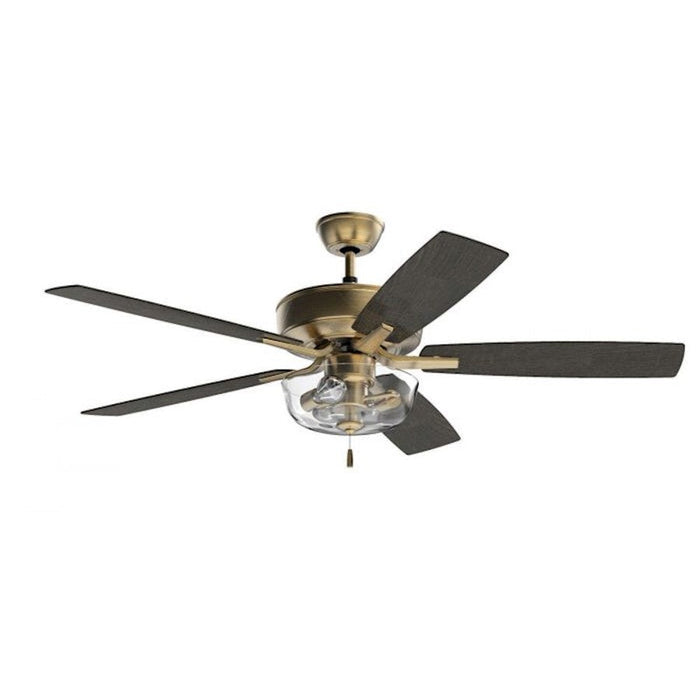 Craftmade Pro Plus 52" Fan w/Blades, Clear Bowl Light, Brass - P101SB5-52BWNFB