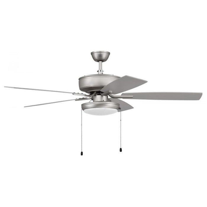 Craftmade Pro Plus 52" Fan w/Blades, Slim Pan Light Kit, Nickel - P119BN5-52BNGW