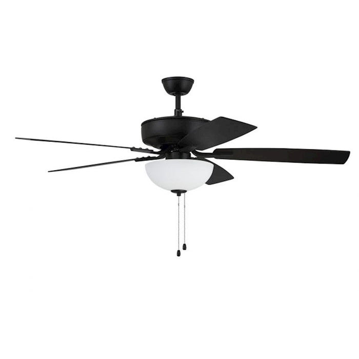 Craftmade Pro Plus 52" Fan w/Blades, WH Bowl Light Kit, BK - P211FB5-52FBGW