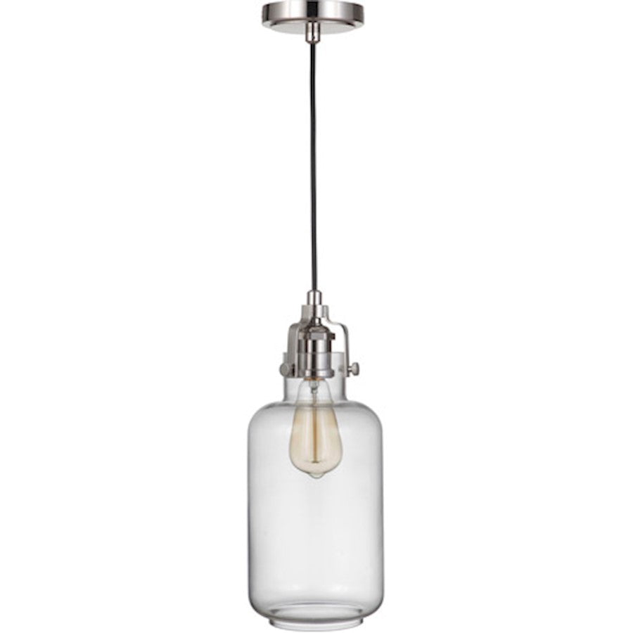 Craftmade State House 1 Light 6.3" Mini Pendant w/Cord, Nickel - P833PLN1-C