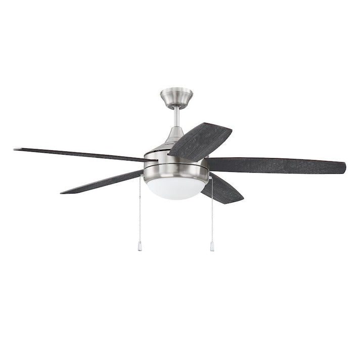 Craftmade 52" Phaze 5 Ceiling Fan, Brushed Nickel/Silver - PHA52BNK5-BNGW