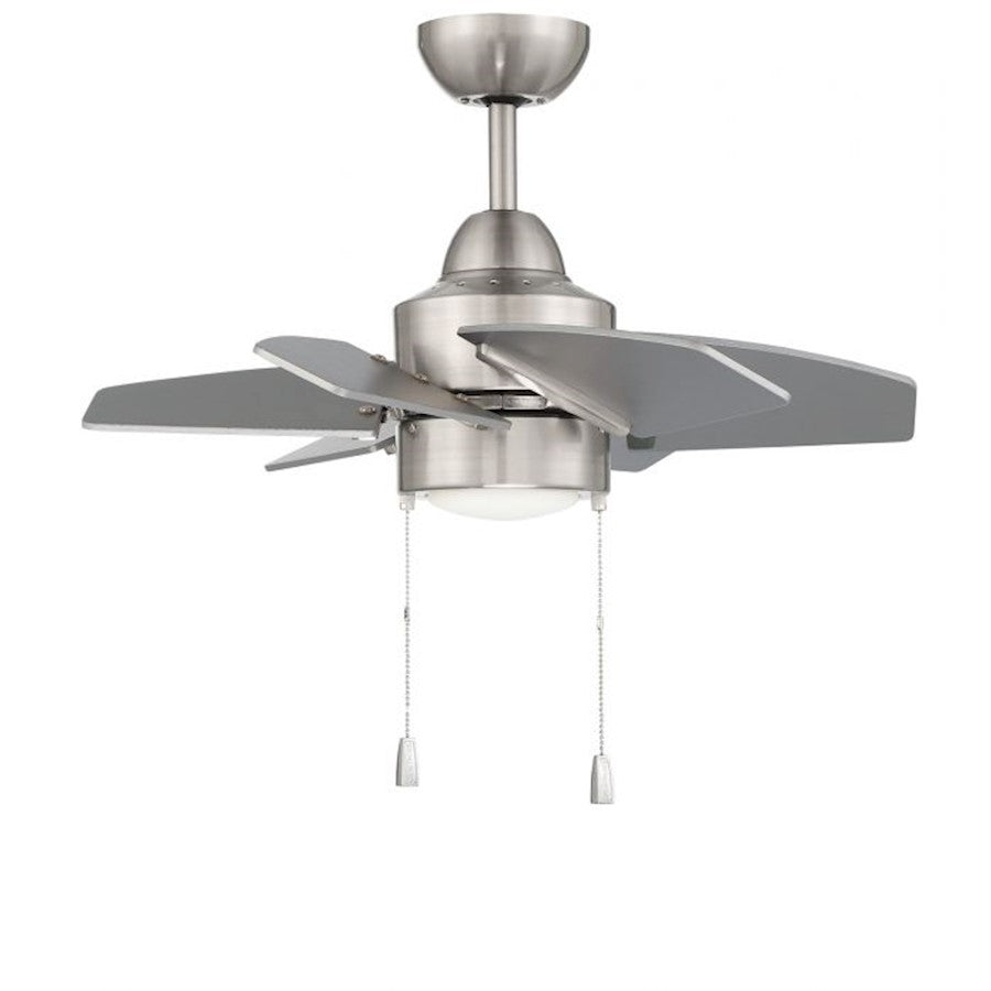 Craftmade Propel II 24" Ceiling Fan with Blades & Light Kit, Nickel - PPT24BNK6