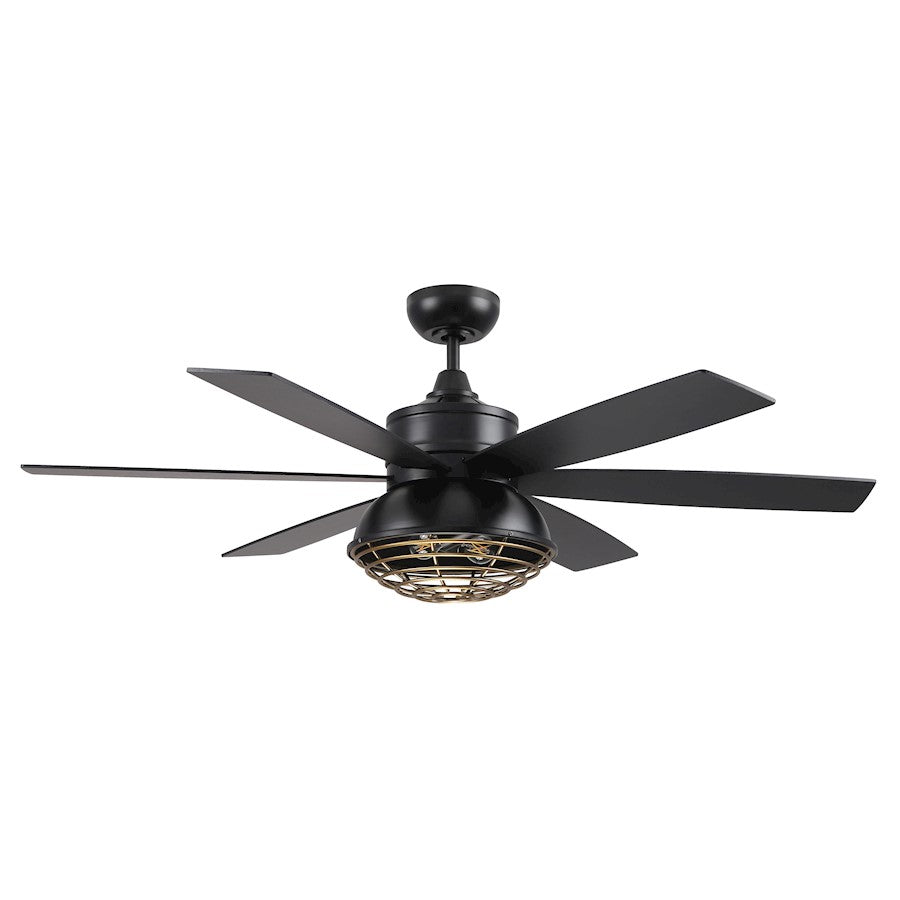 Craftmade Rugged 52" Ceiling Fan, Black/Brass/Driftwood - RGD52FBSB6