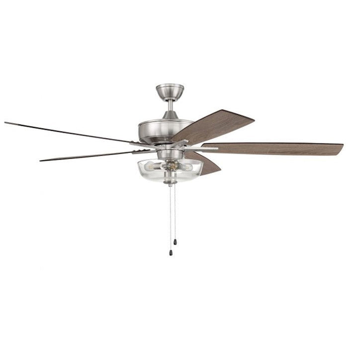 Craftmade Super Pro 60" Fan w/Blades, Clear Bowl Light, NKL - S101BNK5-60DWGWN