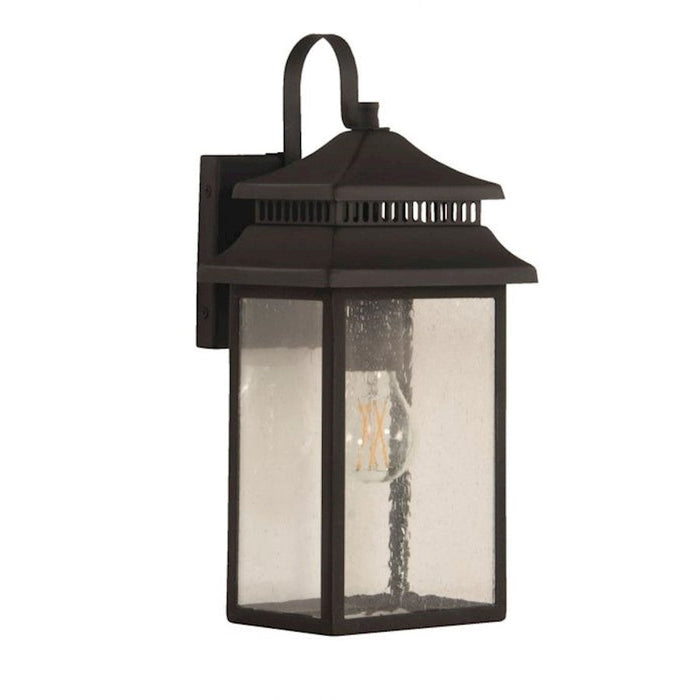 Craftmade Crossbend Small 1 Light Outdoor Lantern, Bronze/Seeded - ZA3104-DBG