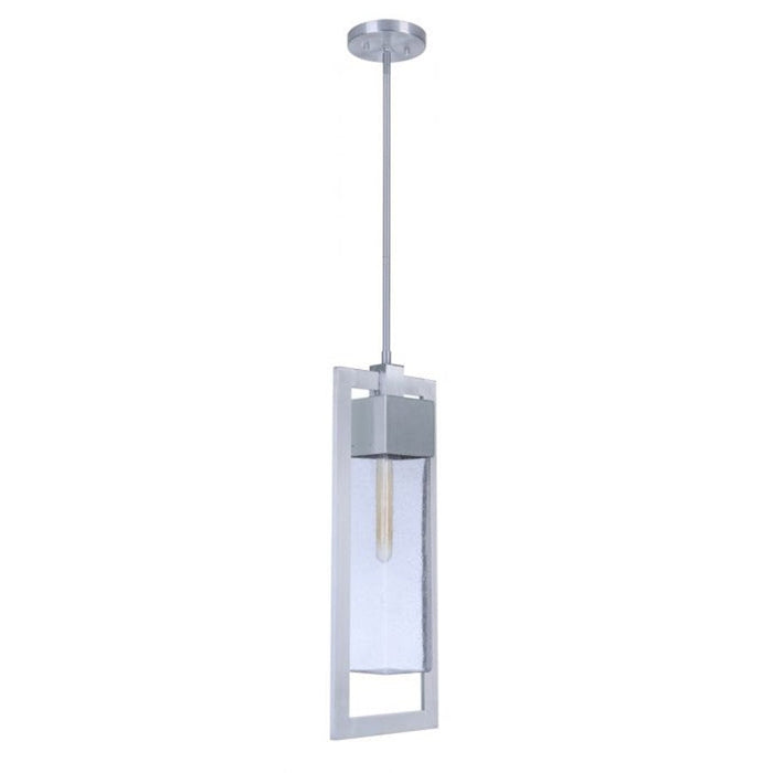 Craftmade Perimeter 1 Light Outdoor Pendant, Satin Aluminum - ZA4021-SA