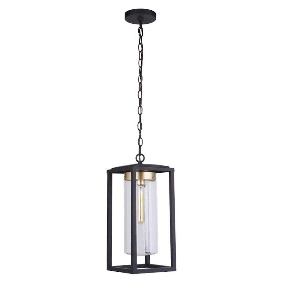 Craftmade Neo 1 Light Outdoor Pendant, Midnight/Satin Brass - ZA4821-MNSB