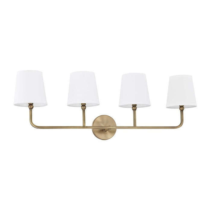 Capital Lighting Dawson 4 Light Vanity, Aged Brass - 119341AD-674