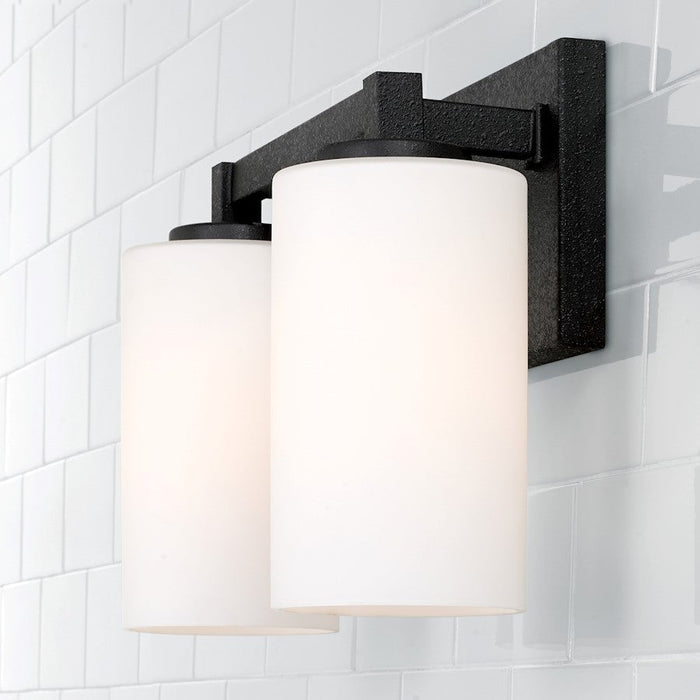 Capital Lighting Ravenwood 2 Light Vanity, Black/Soft White